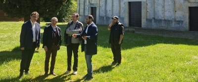 Sopralluogo della Soprintendenza nell'abbazia di San Liberatore a Serramonacesca dopo il crollo per il maltempo