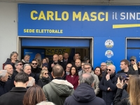 Masci inaugura il comitato elettorale ai Colli: "Vinceremo di nuovo al terzo turno, sarà un risultato eccezionale"