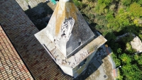 Fulmine colpisce il campanile della Madonna dell'Elcina ad Abbateggio e lo danneggia [FOTO]